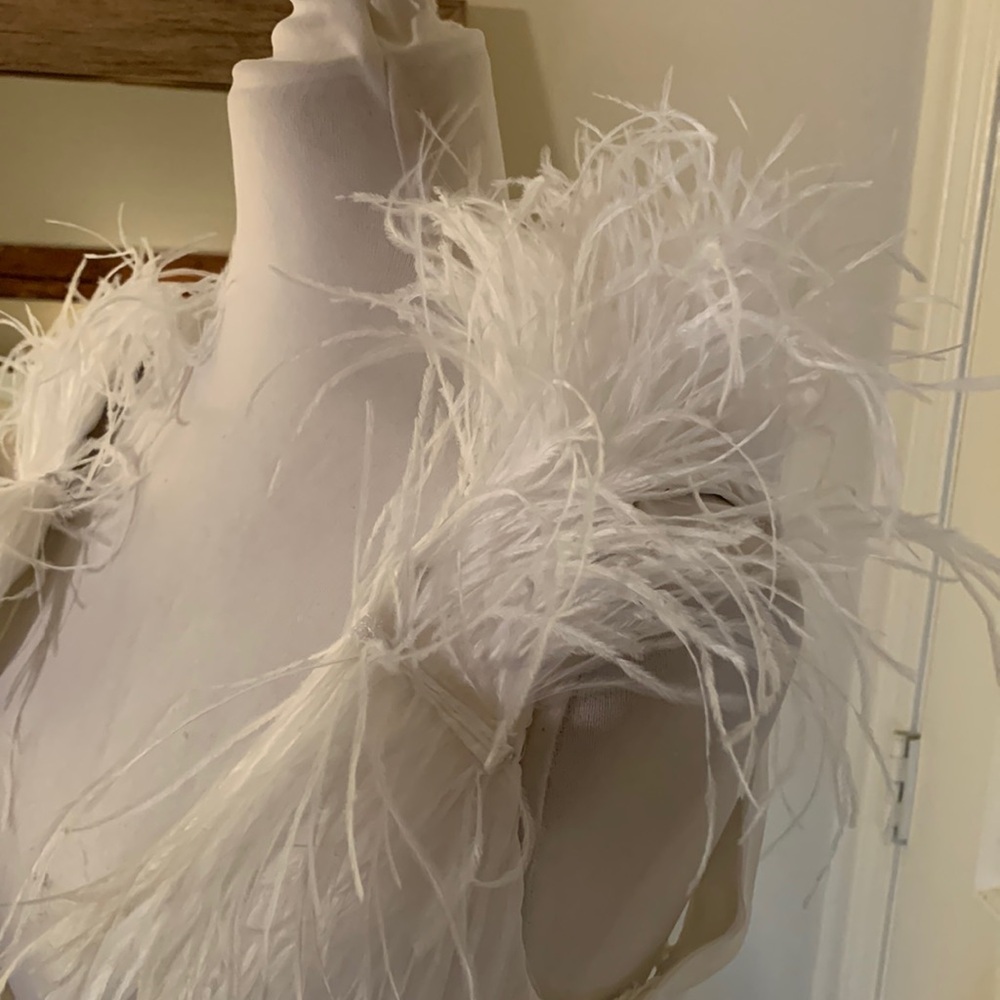 MAC DUGGAL
Plunge Ostrich Feather A Line Gown - Picture 7 of 16